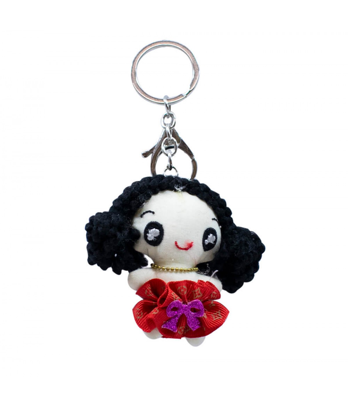 Chaveiro Boneca Colar Vestido Vermelho 7cm