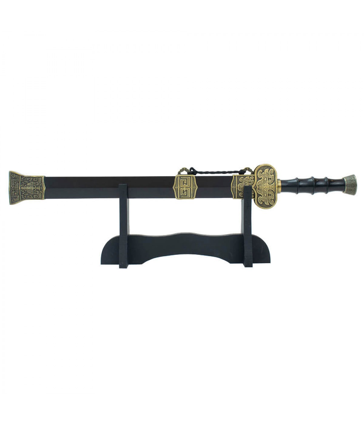 Espada Chinesa Preta Decorativa 42cm