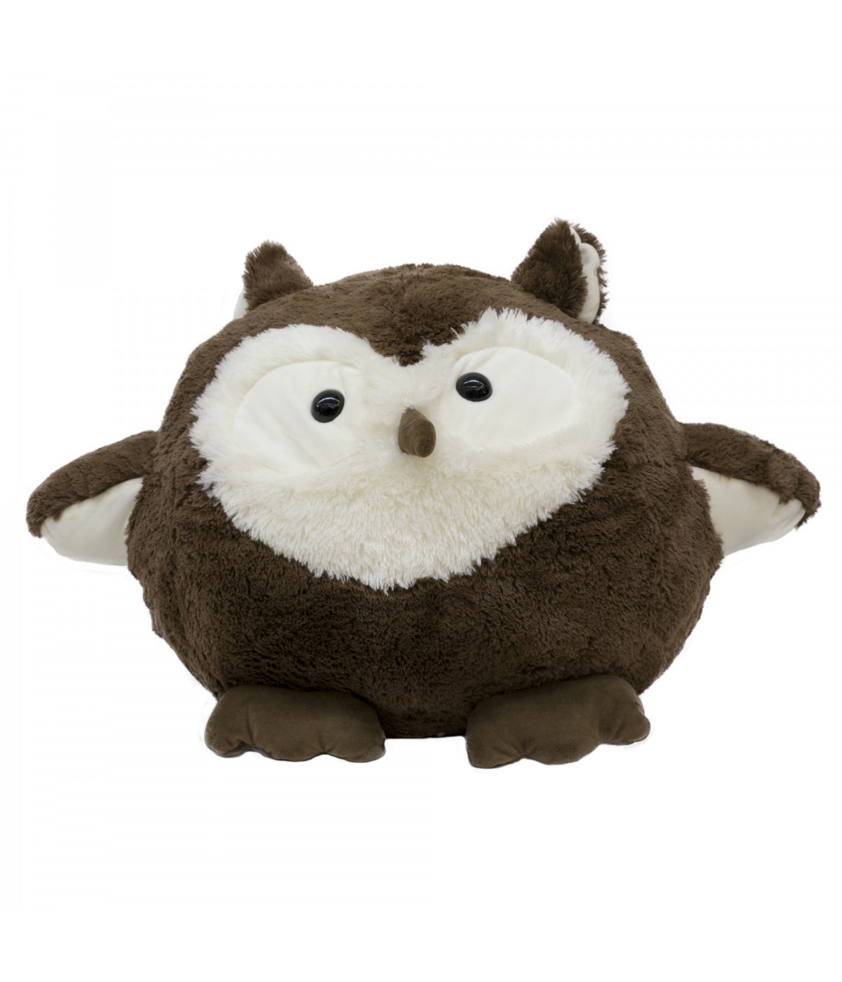 Coruja Bola Marrom 40cm - Pelúcia (Pelo Longo)