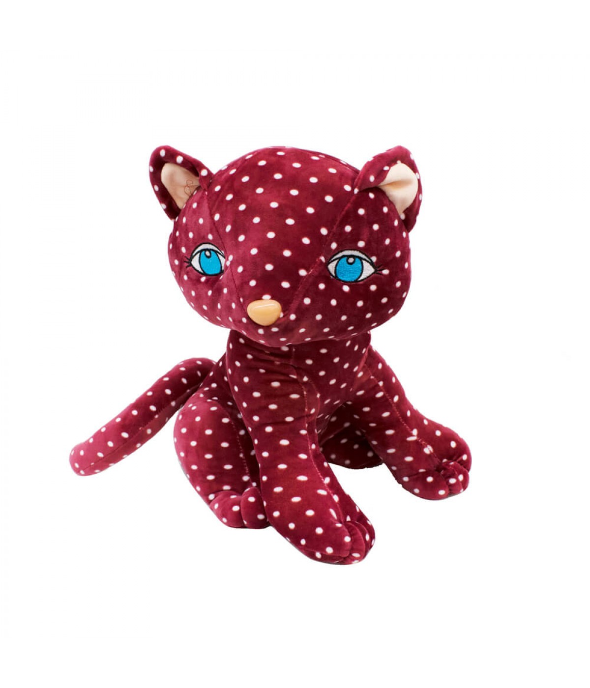 Gato Vinho Sentado Com Pintas Brancas 41cm - Pelúcia