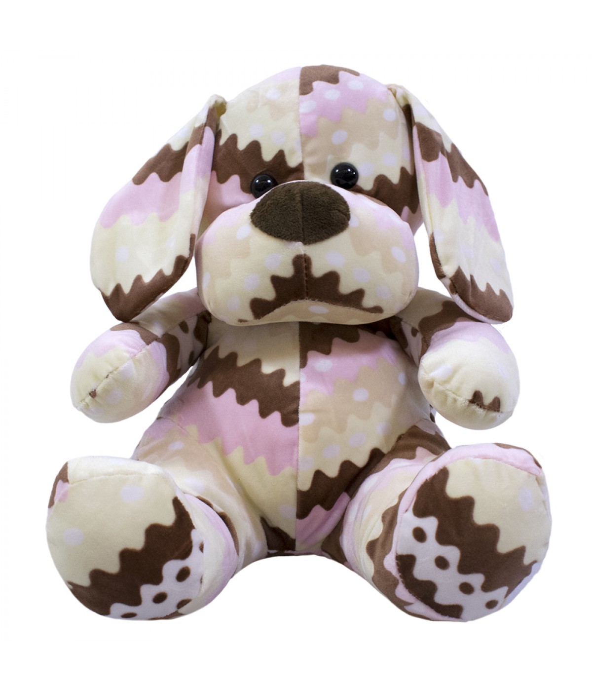 Cachorro Listrado Rosa 28cm - Pelúcia
