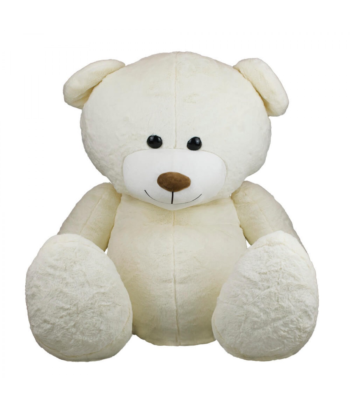 Urso Branco Sentado Sorriso 73cm - Pelúcia