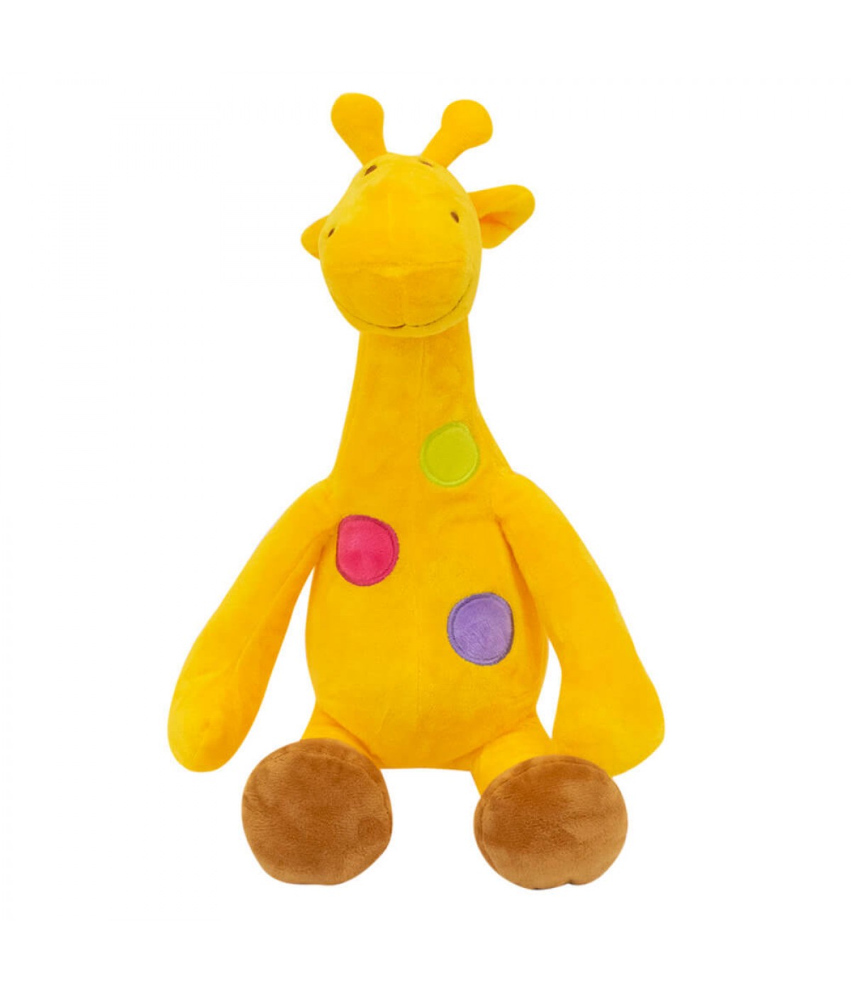 Girafa Amarela Pintas Coloridas 29cm - Pelúcia