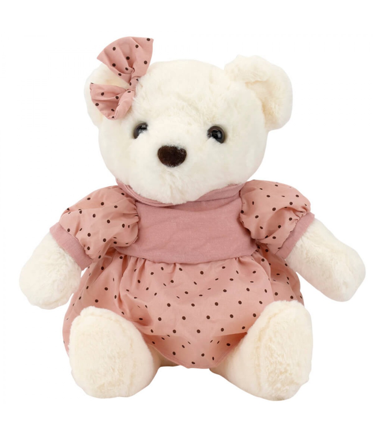 Urso Vestido Rosa Bolinhas 40cm - Pelúcia
