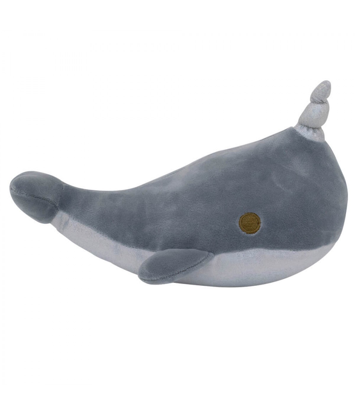 Baleia Narval Cinza Chifre 38cm - Pelúcia