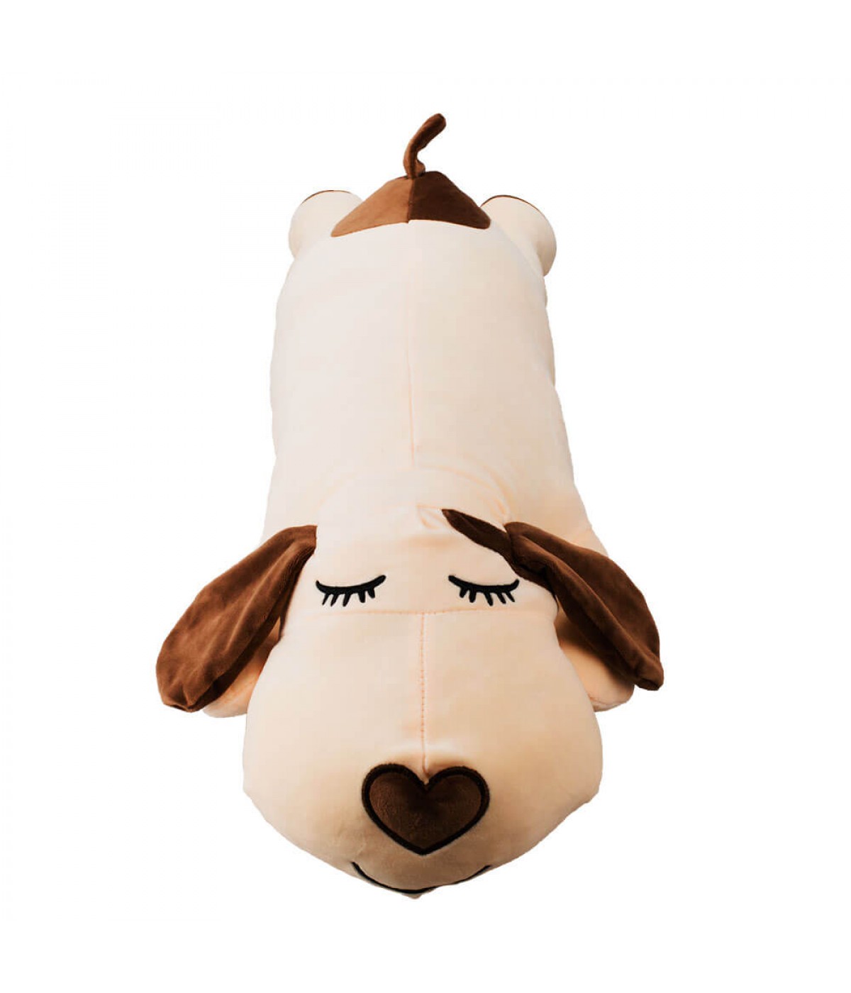 Cachorro Bege Comprido Deitado Dormindo 74cm - Pelúcia