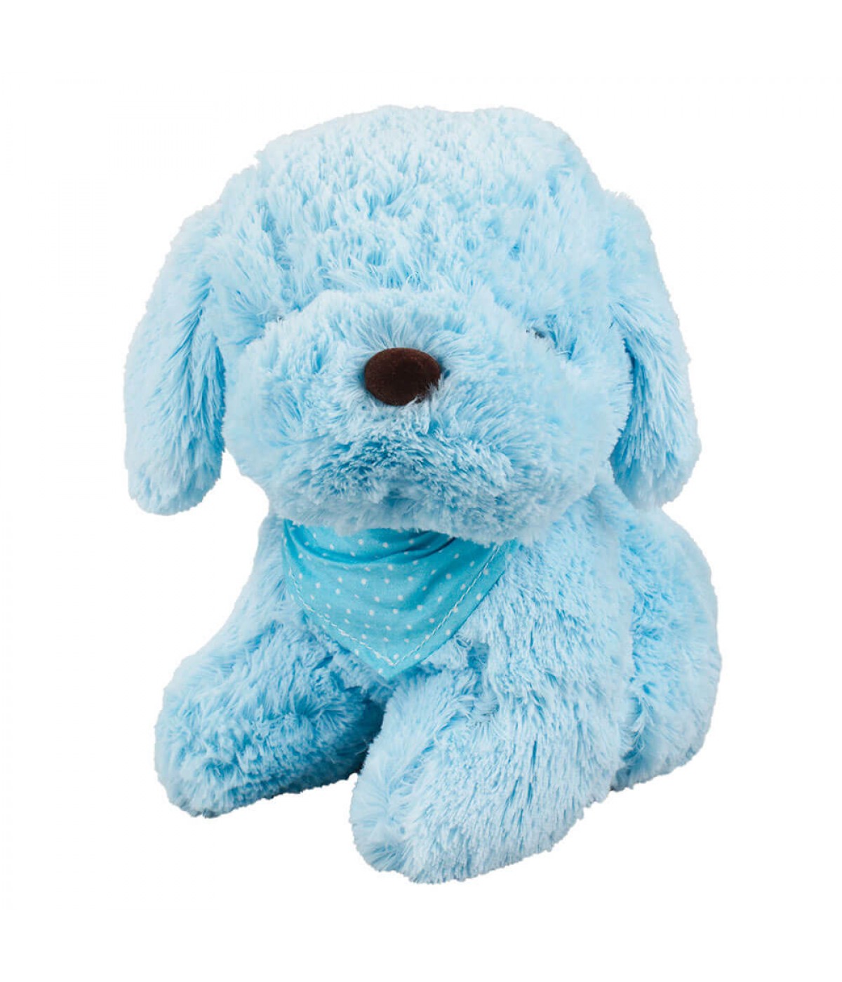Cachorro Azul Sentado Pano Pescoço 22cm - Pelúcia