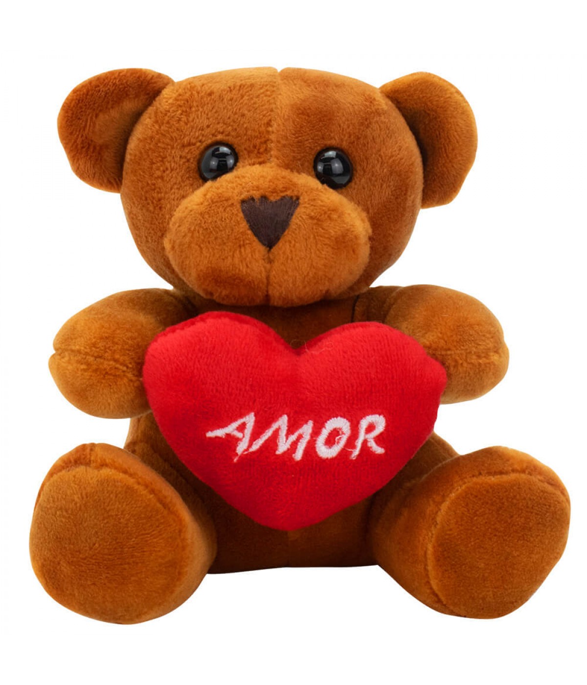 Chaveiro Urso Marrom Claro Coração Amor 12cm - Pelúcia