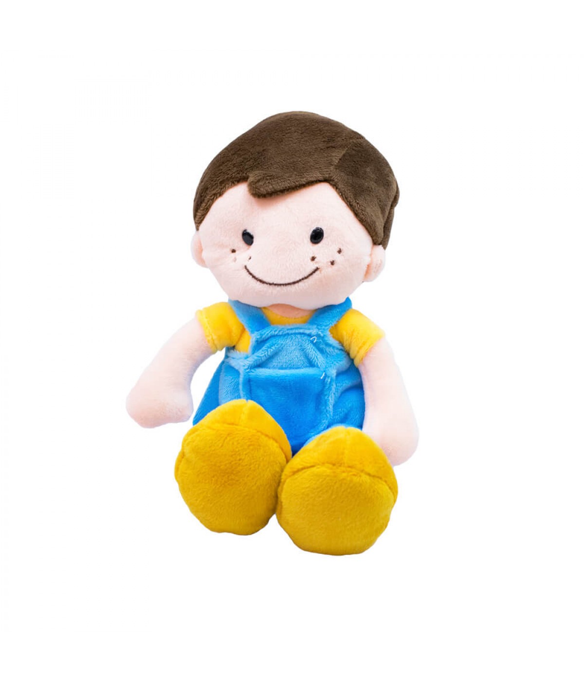 Boneco Sorridente Roupa Azul 29cm