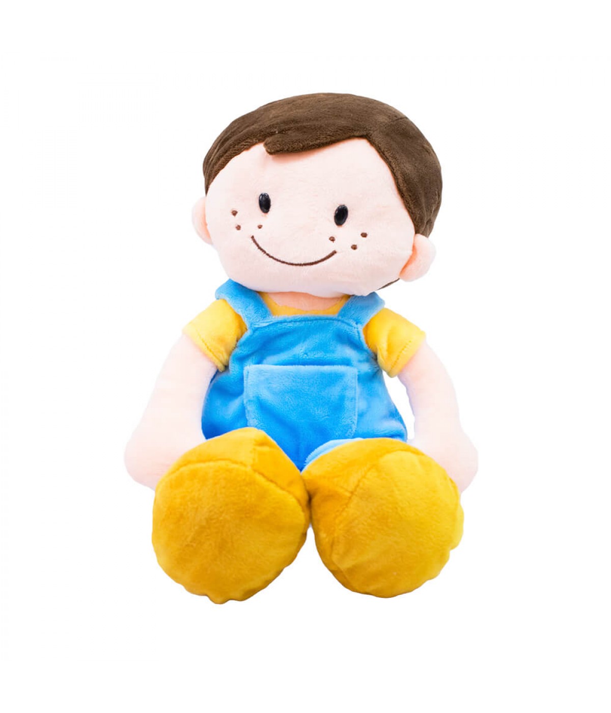 Boneco Sorridente Roupa Azul 44cm