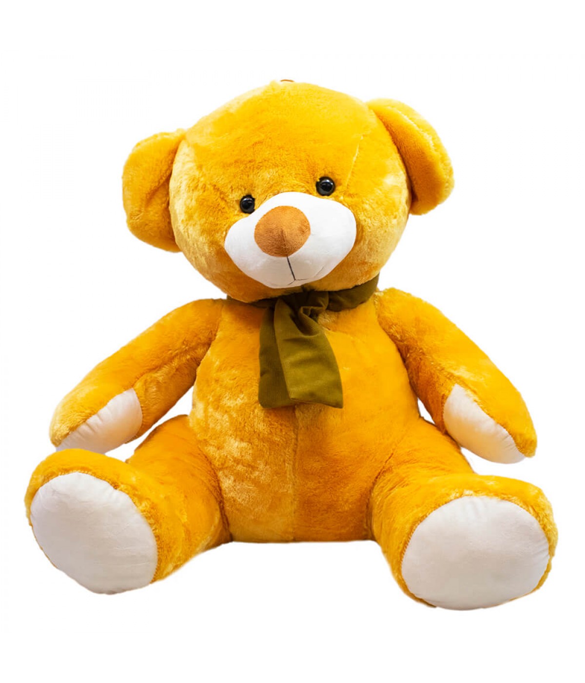 Urso Marrom Alaranjado Cachecol 48cm - Pelúcia