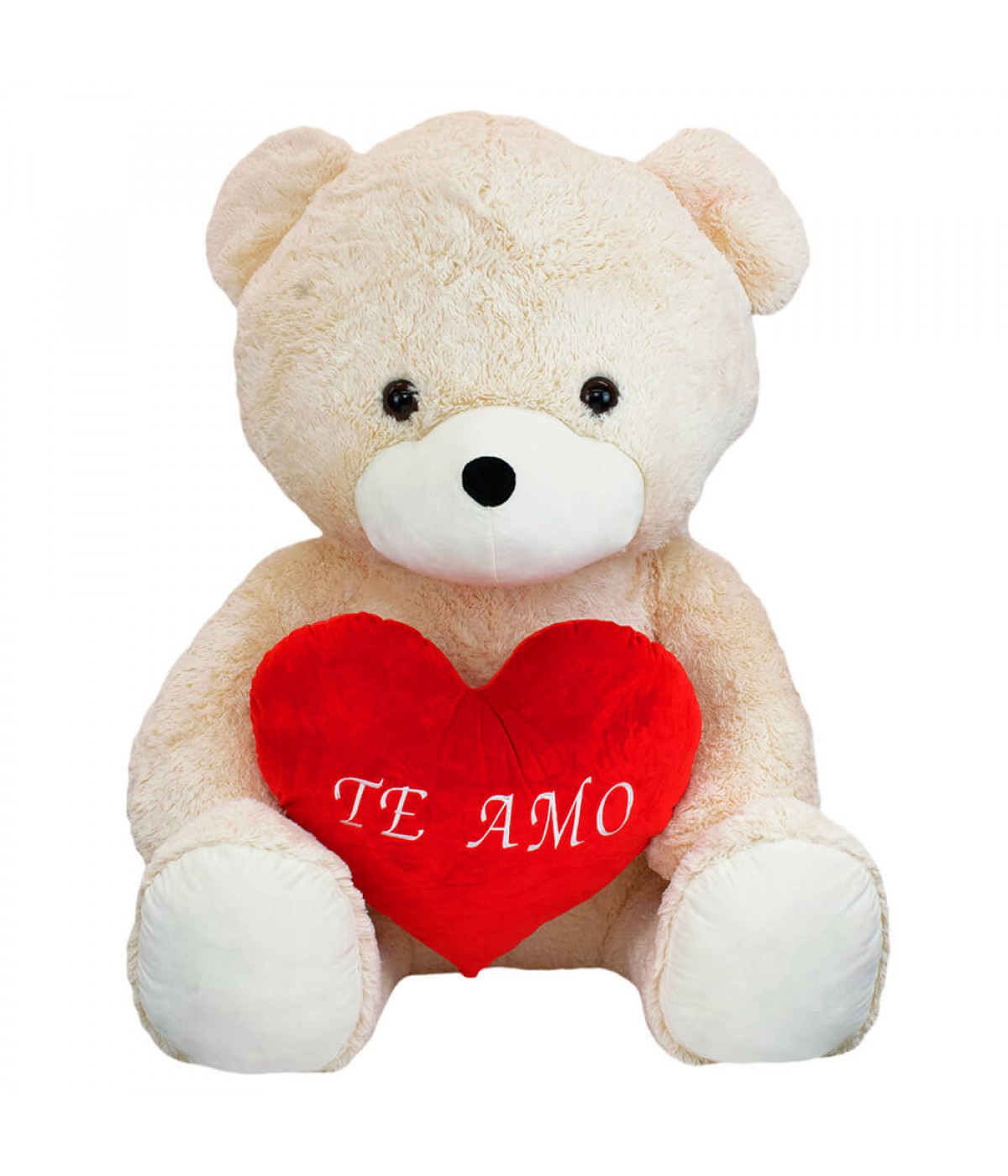 Urso Branco Coração Te Amo 70cm - Pelúcia