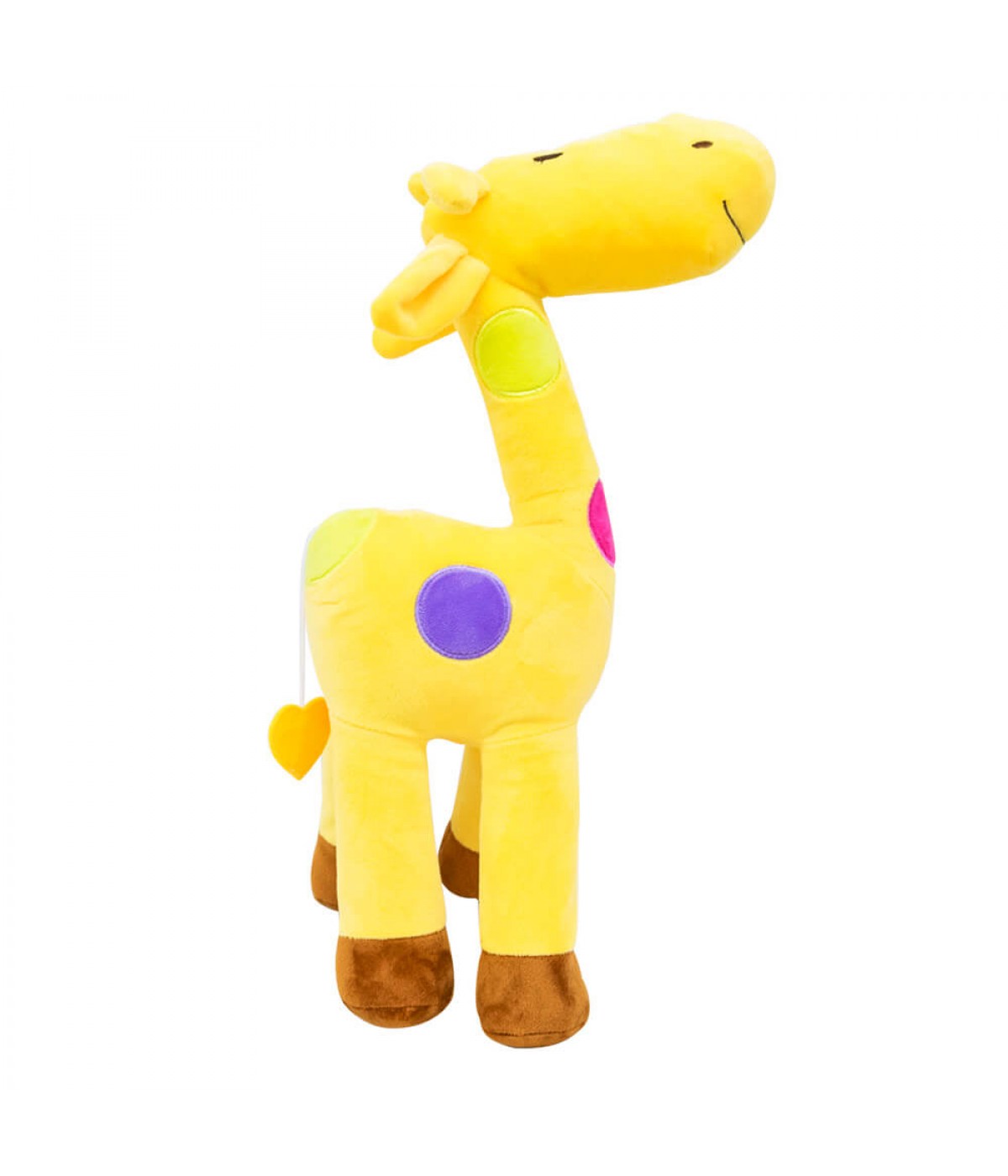 Girafa Amarela Com Pintas Coloridas 45cm - Pelúcia