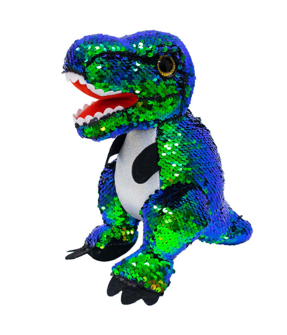 Dinossauro Tiranossauro Rex Lantejoulas 30cm - Pelúcia