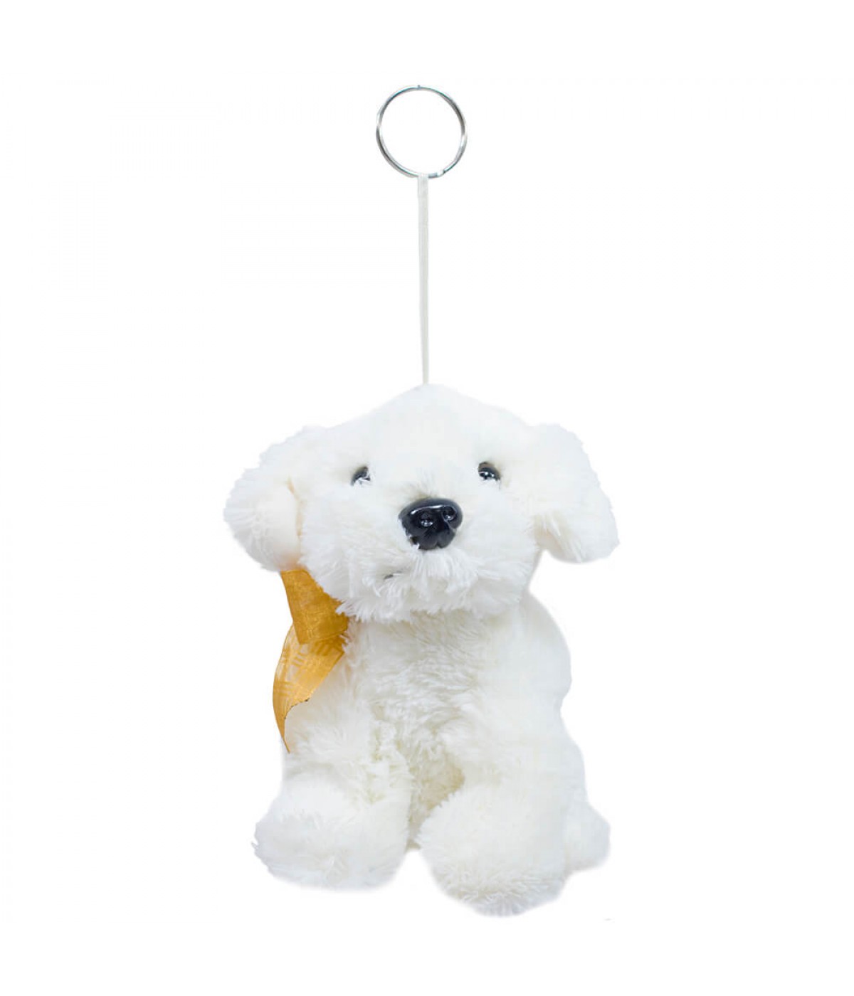 Chaveiro Cachorro Laço Orelhas Brancos 17cm - Pelúcia