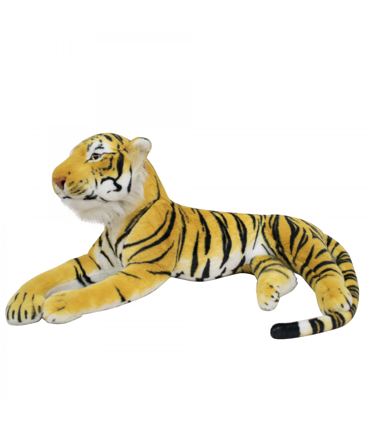 Tigre Realista Deitado 99cm - Pelúcia