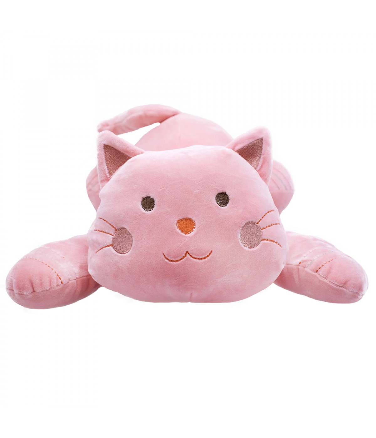 Gato Rosa Deitado 37cm - Pelúcia