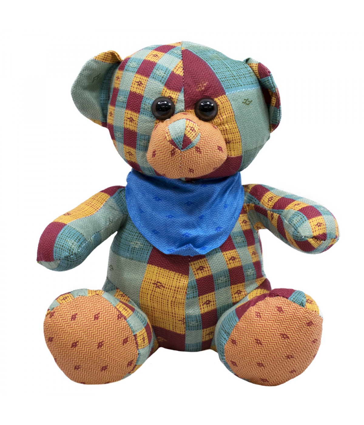 Urso Laranja De Pano Sentado Laço Pescoço 23cm - Pelúcia