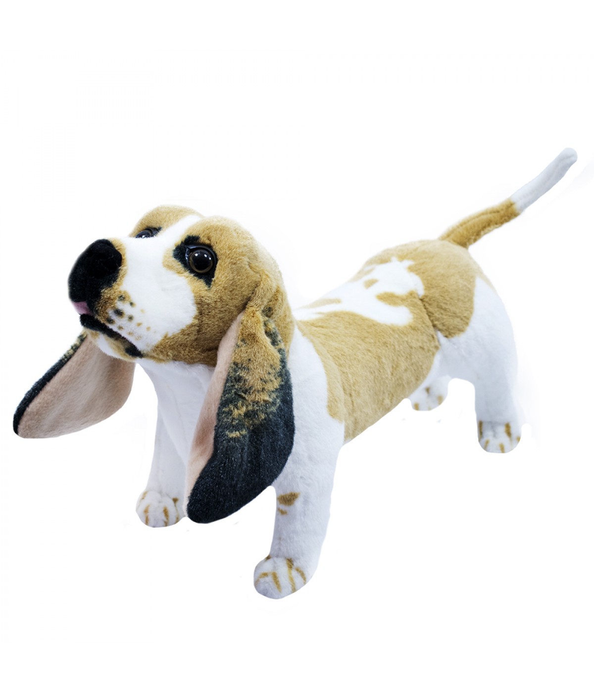 Cachorro Basset Hound Realista Em Pé 40cm - Pelúcia