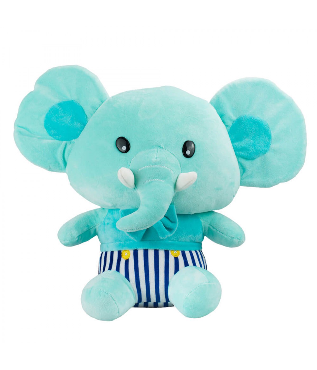 Elefante Verde Orelhudo Sentado 34cm - Pelúcia