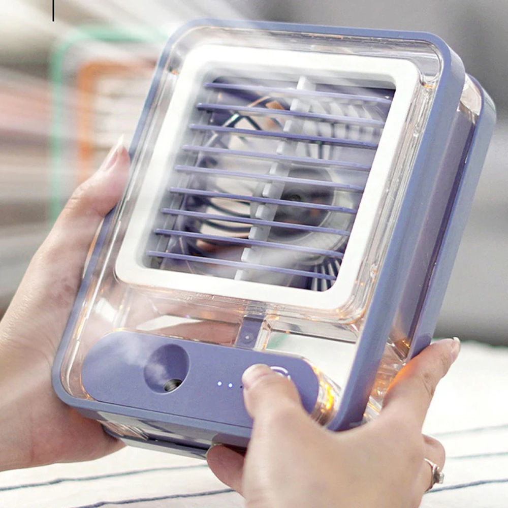 Mini Ventilador de Mesa com Umidificador