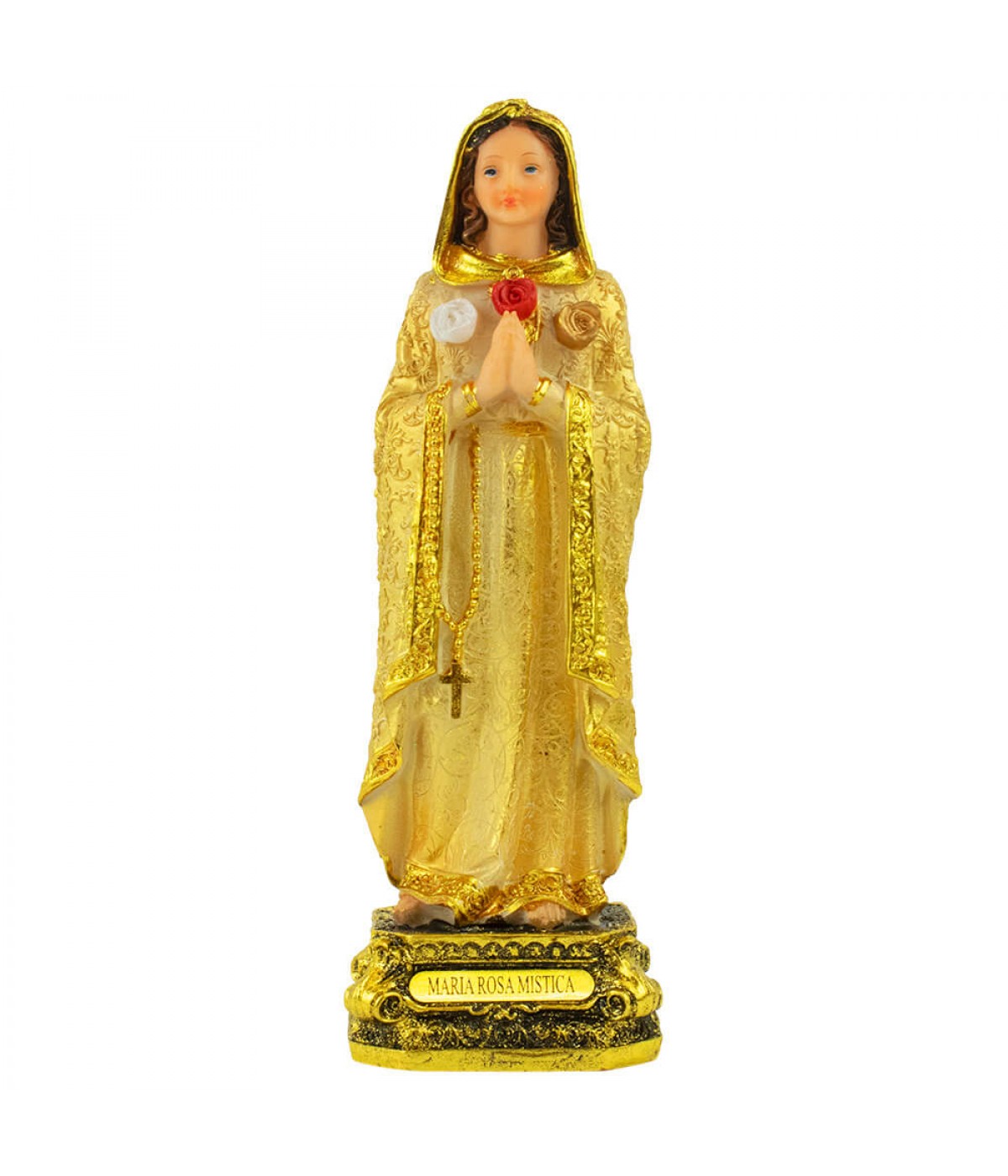 Maria Rosa Mística 22cm - Enfeite Resina