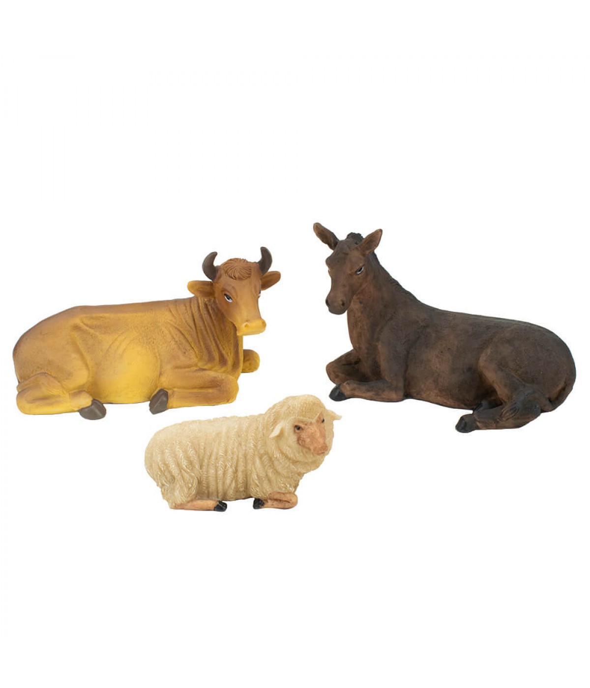 Burro Boi Ovelha Presépio 19cm - Enfeite Resina