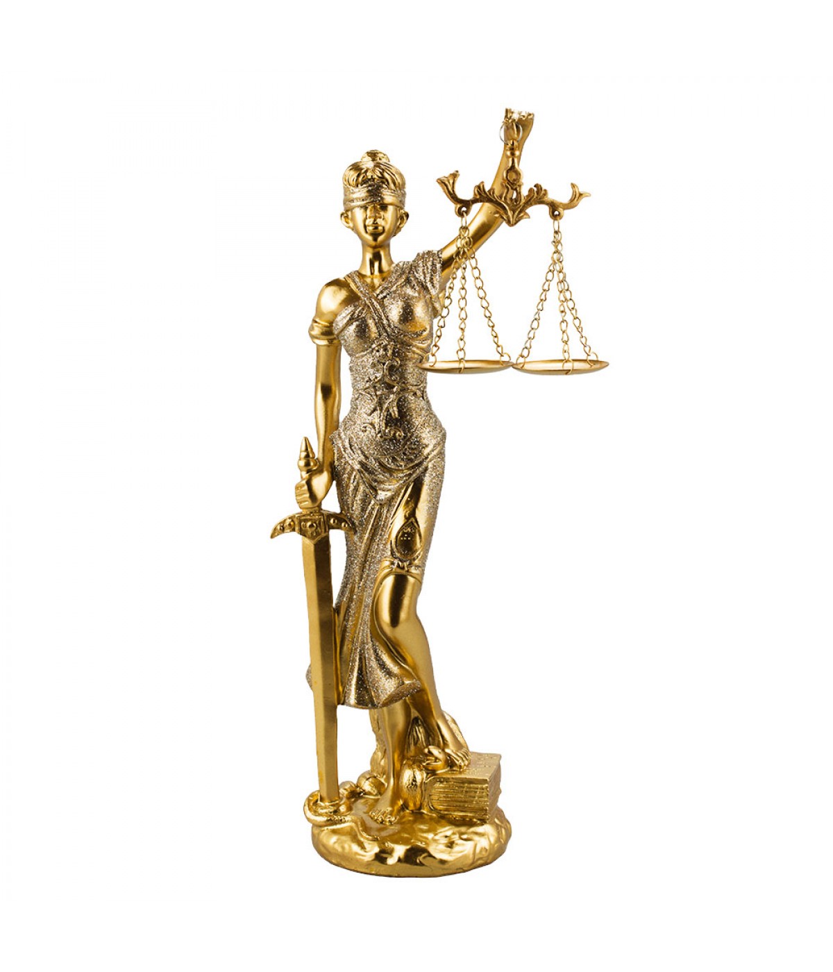 Dama Da Justiça Dourado 31cm - Enfeite Resina