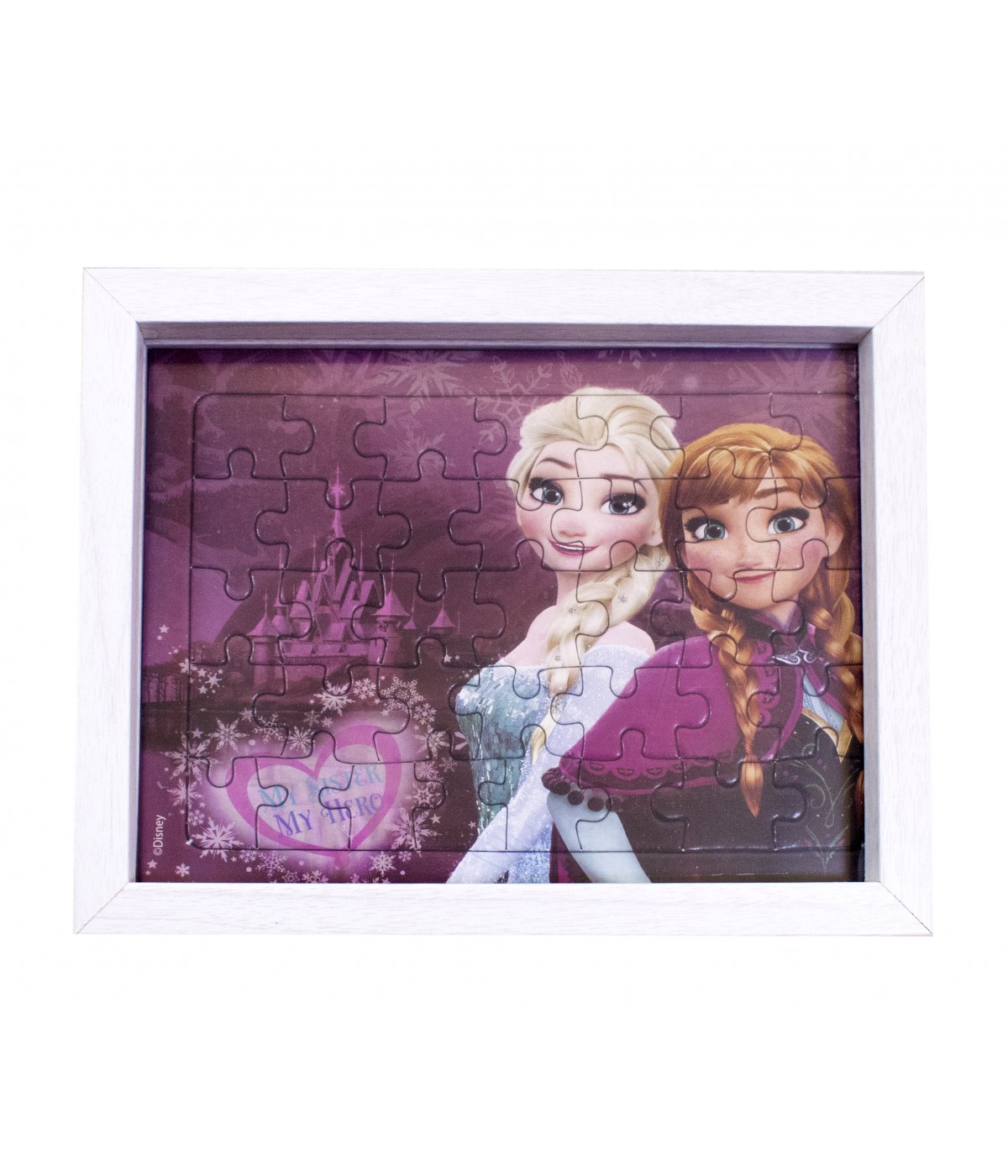 Porta Retrato Quebra Cabeça Anna & Elsa Frozen 15X19cm - Disney