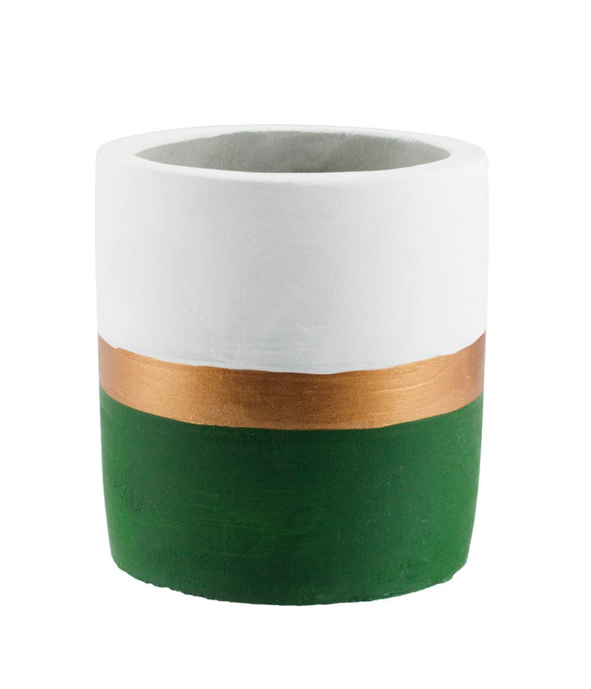 Vaso Cimento Base Verde 9x8x8cm