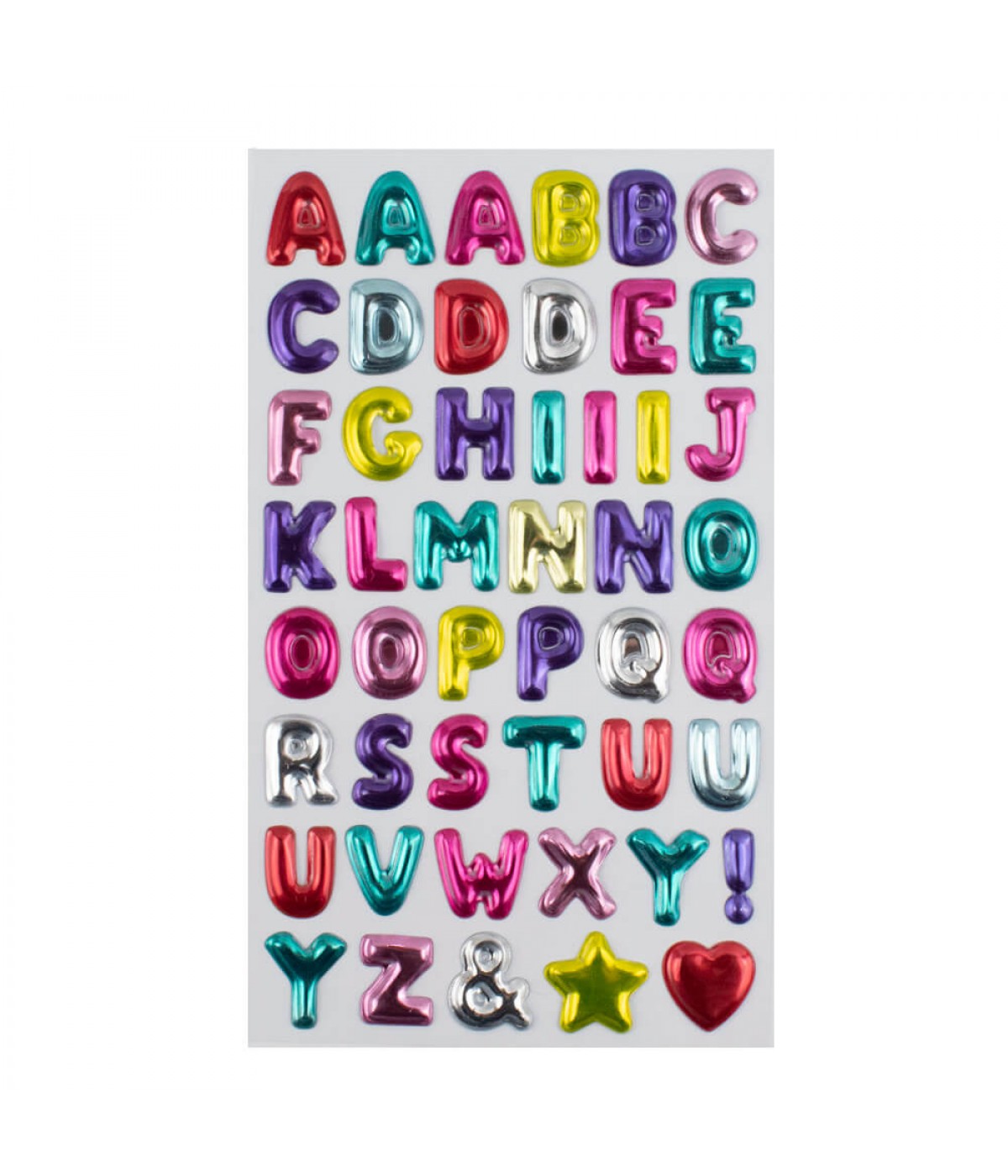 Cartela Adesivos Letras Alfabeto Modelo D