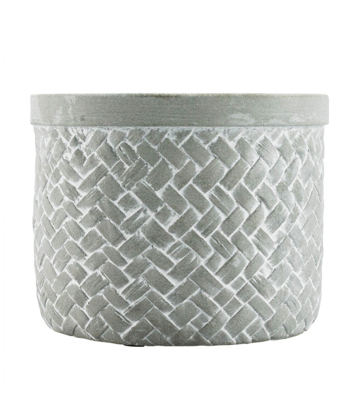 Vaso Cimento Entrelaçado Cinza Claro 7x8.5x8.5cm