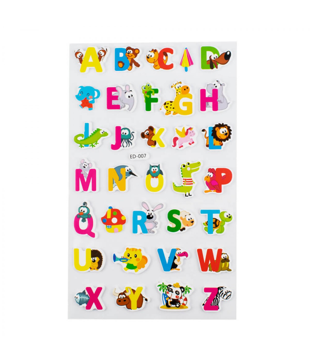 Cartela Adesivos Letras Alfabetos Customizados Modelo F