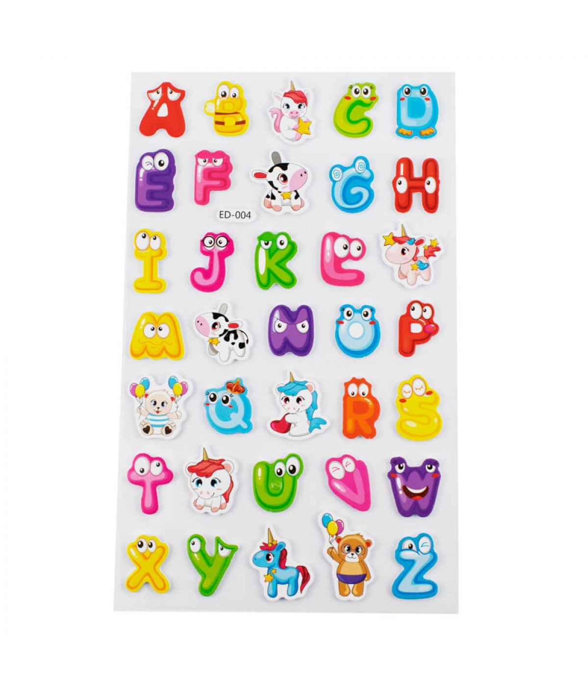 Cartela Adesivos Letras Alfabetos Customizados Modelo H