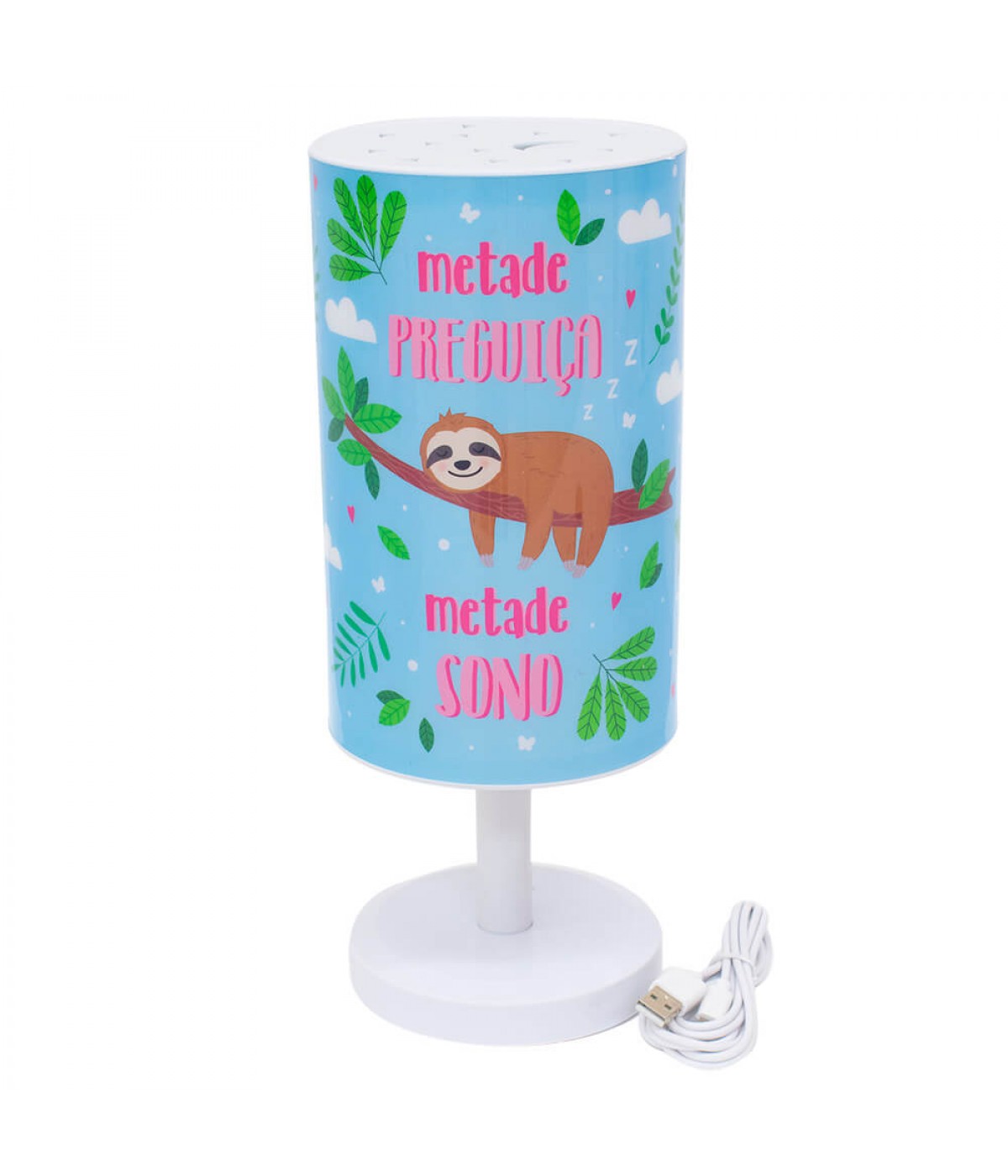 Luminária Abajur Bicho Preguiça 30.5cm - Projeto Kiwi