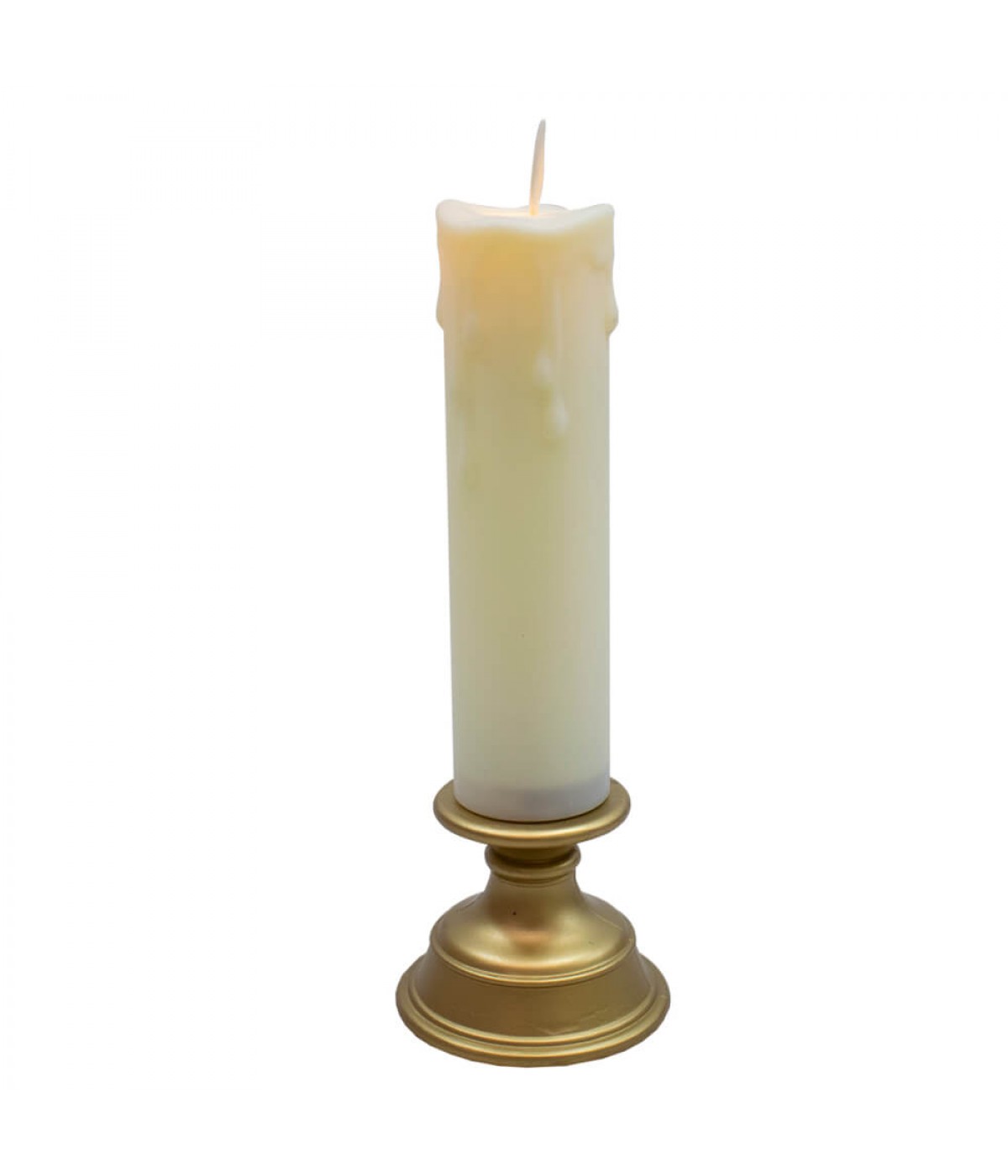 Luminária Vela Castiçal Dourado 23cm