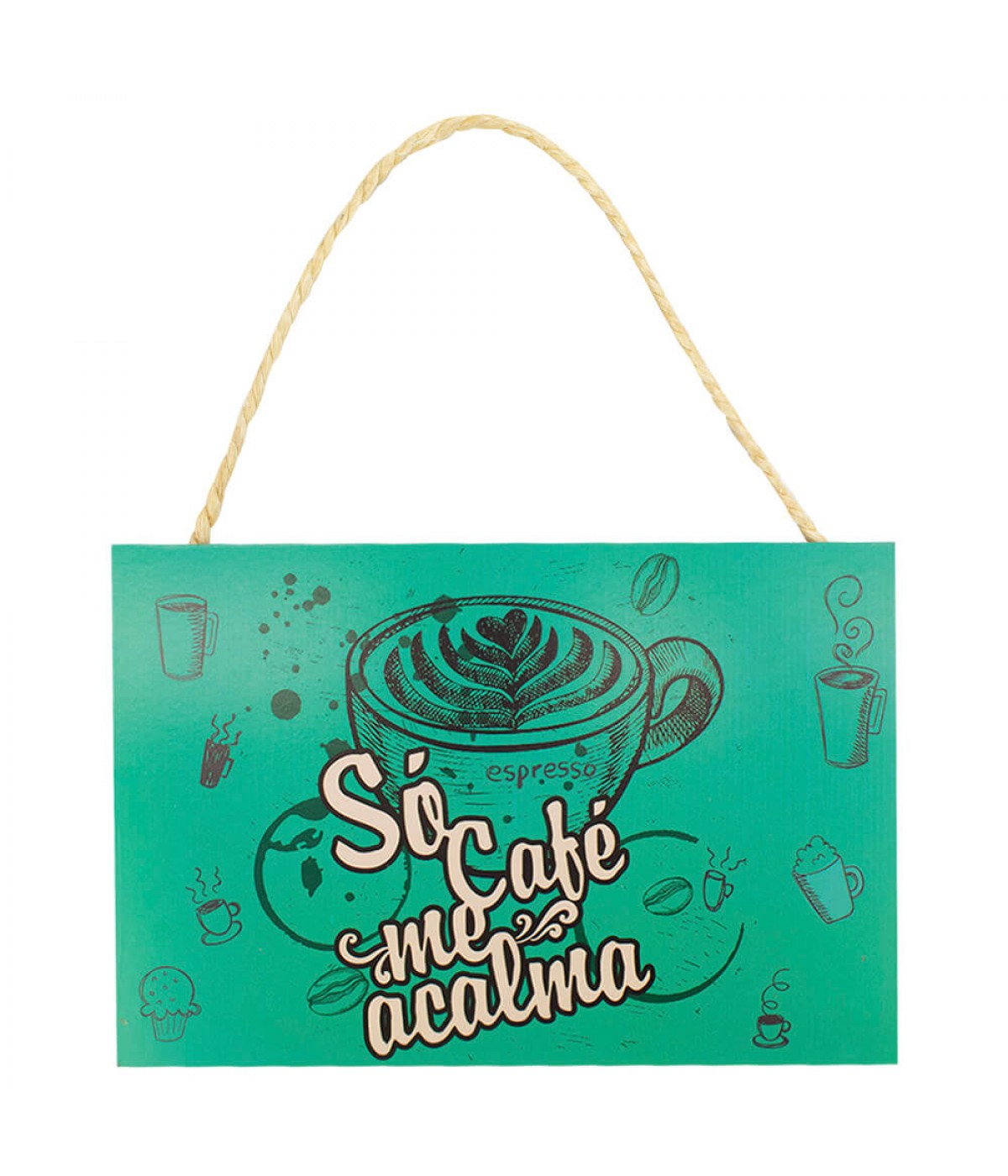 Placa Decorativa Só Café Me Acalma 20x30cm