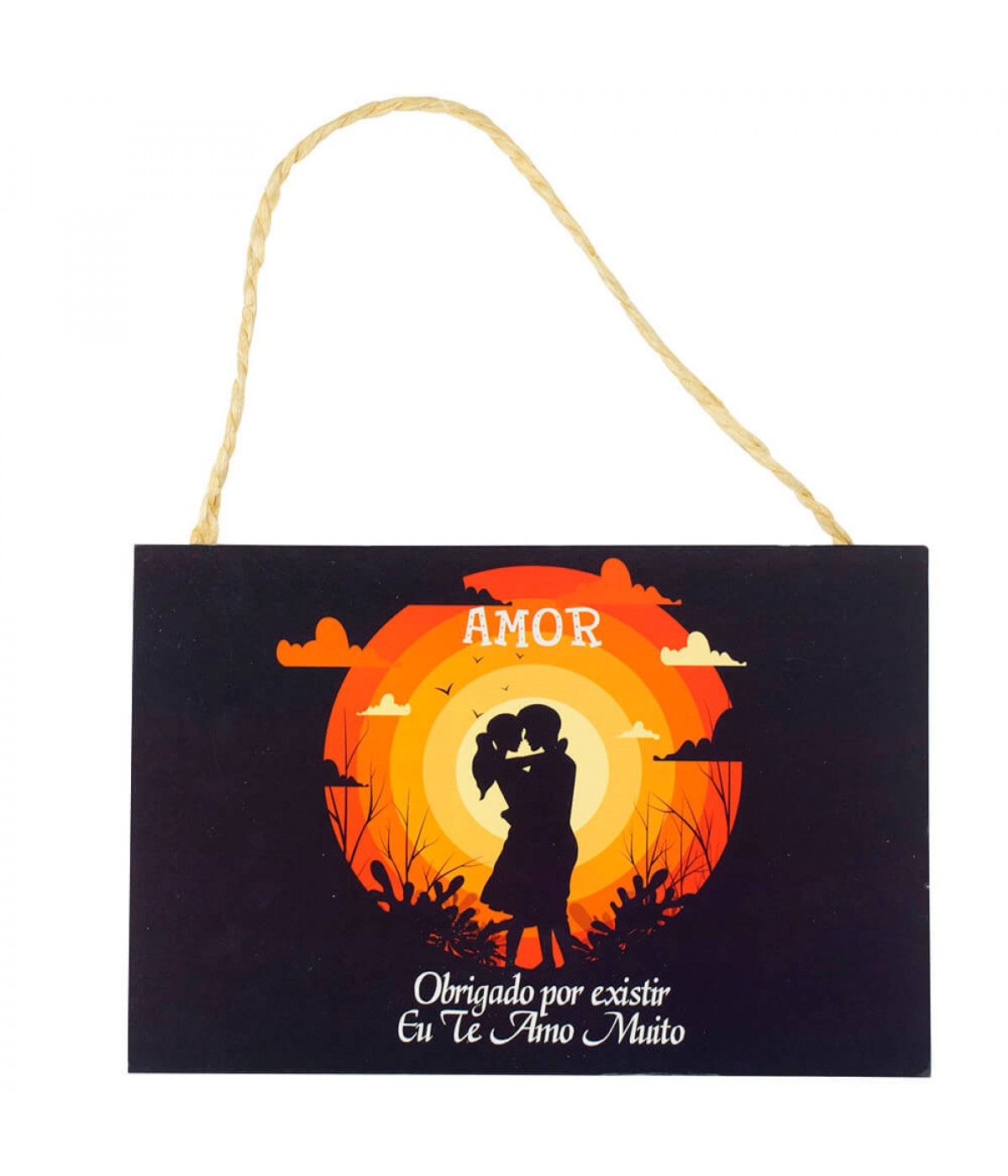 Placa Decorativa Amor Obrigado Por Existir Eu Te Amo Muito 20x30cm