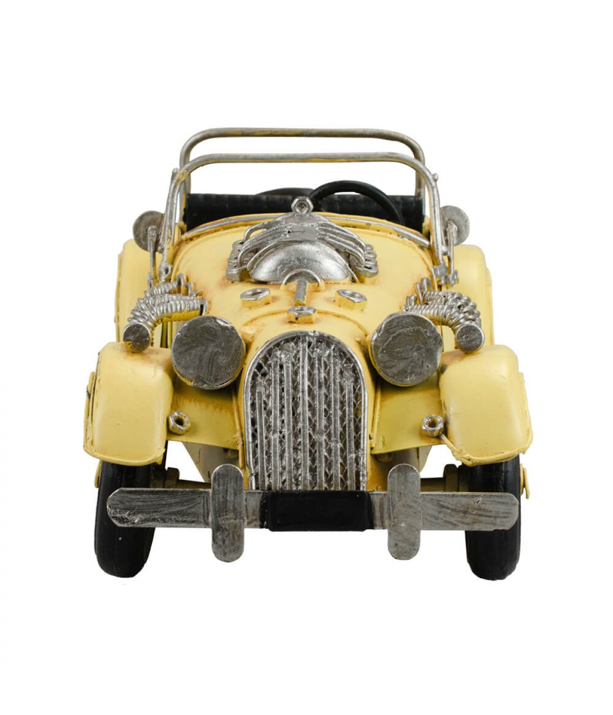Carro Amarelo Conversível 8x29x12,5cm Estilo Retrô - Vintage