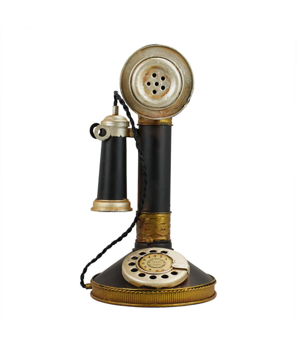 Telefone De Disco 26x13x13cm Estilo Retrô - Vintage