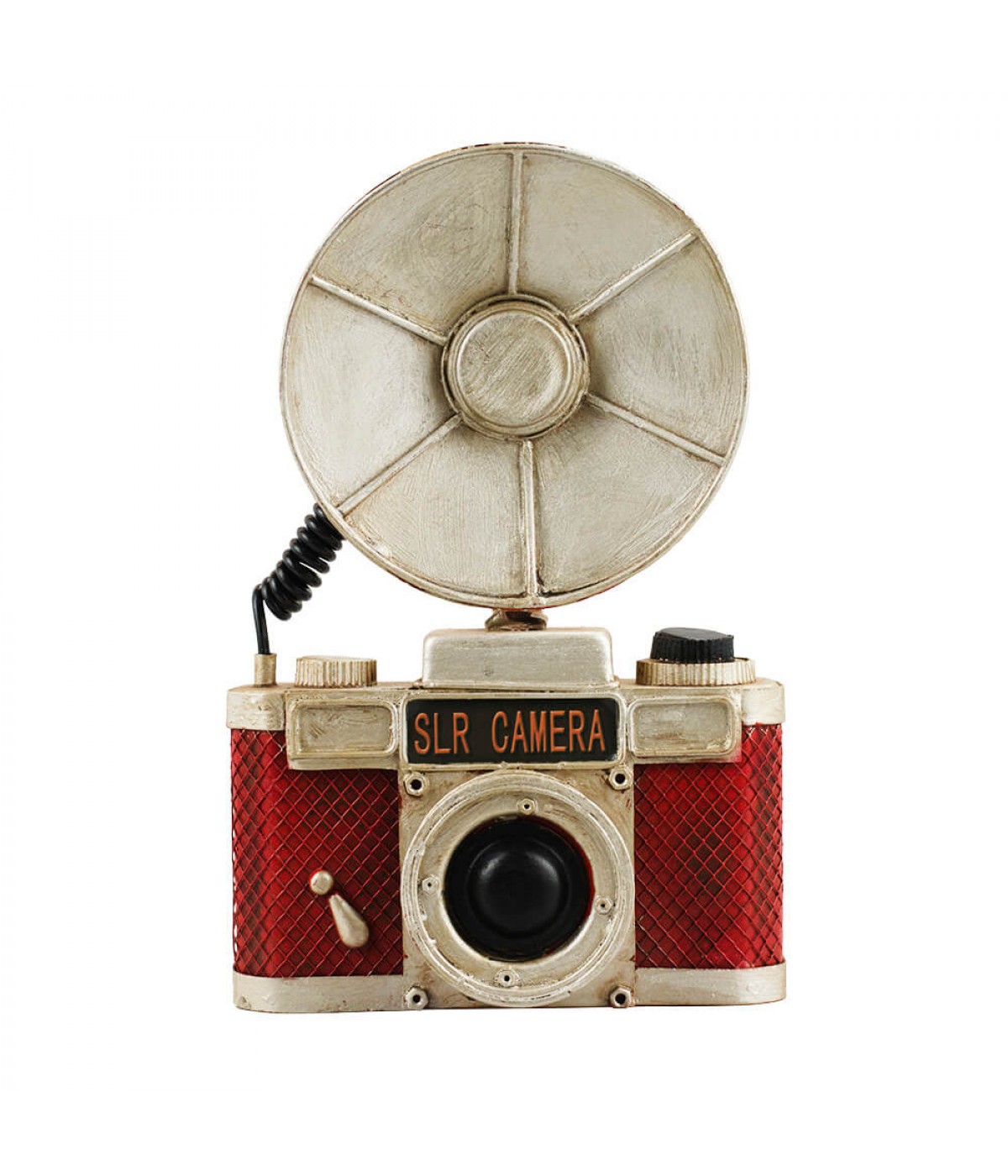 Câmera Fotográfica Vermelha 23x4x15cm Estilo Retrô Vintage
