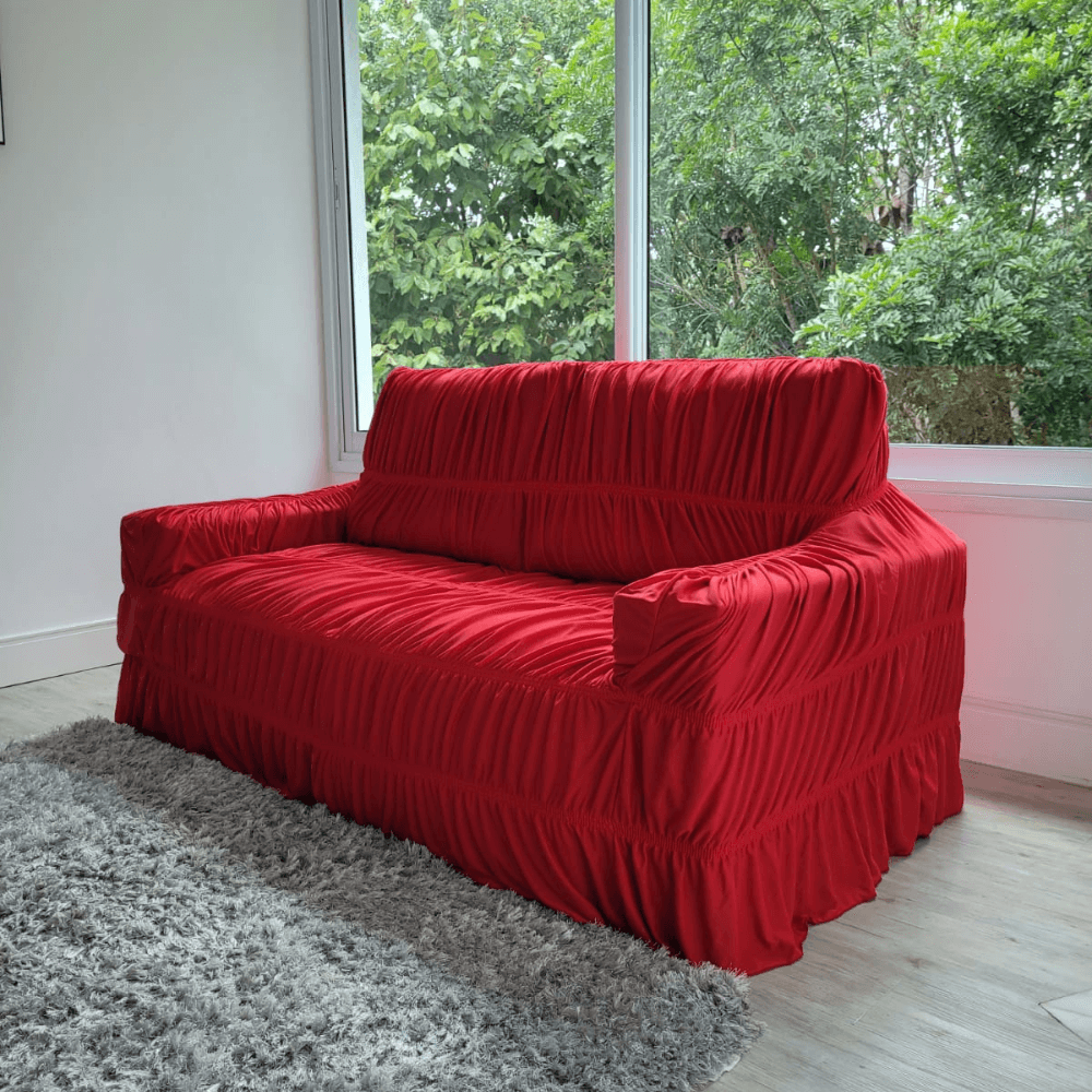 Capa para Sofá Retrátil e Reclinável 4 Lugares - Vermelho