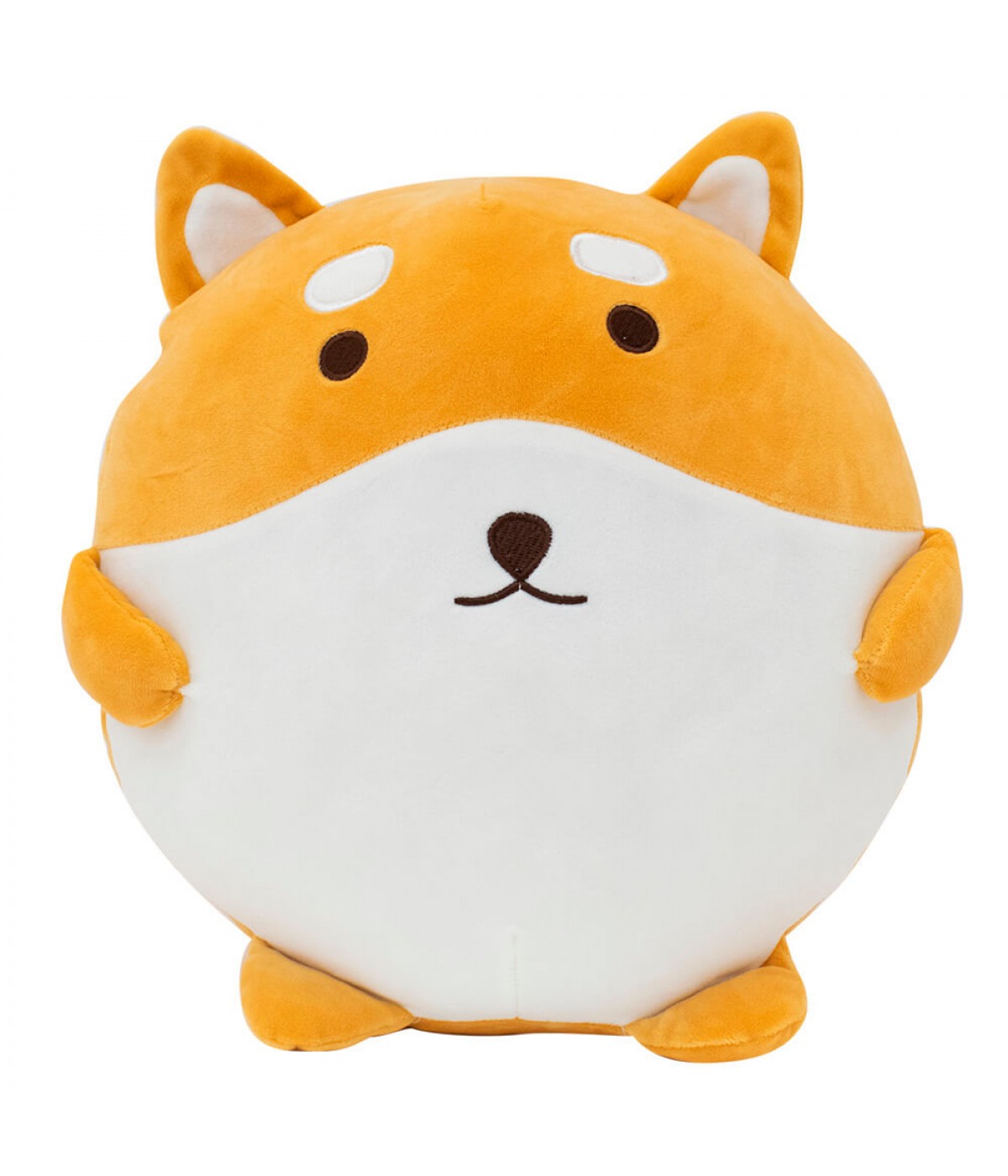Almofada Semi Bola Formato Cachorro Shiba Pelúcia 30x30cm