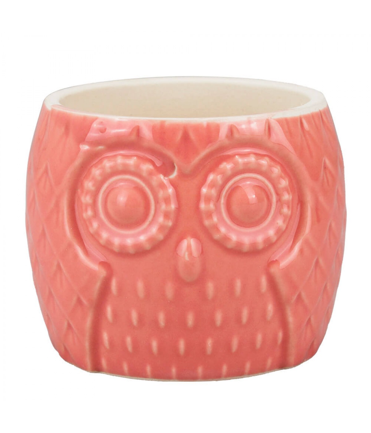 Vaso Porcelana Rosa Coruja 6.5x7x7cm