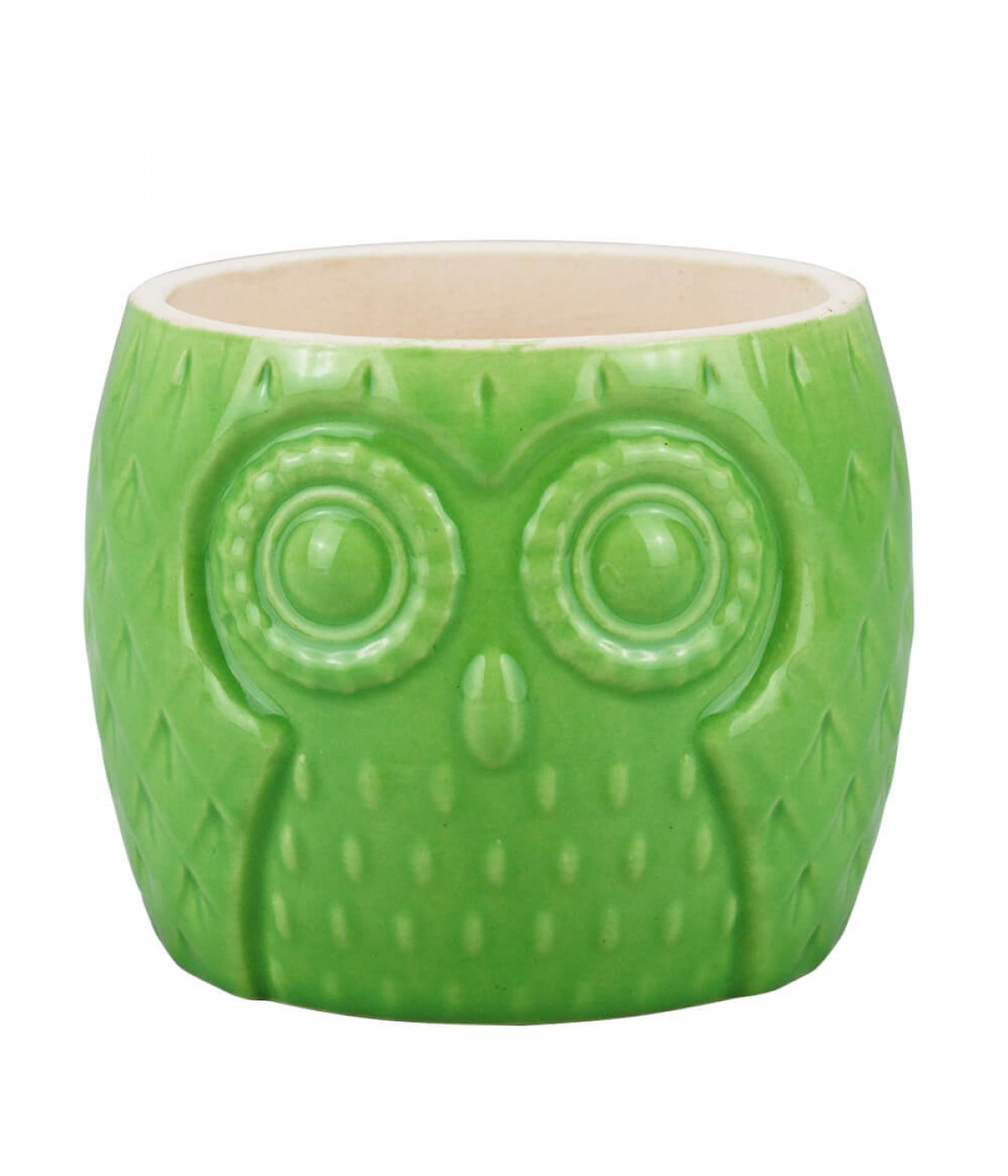 Vaso Porcelana Verde Coruja 6.5x7x7cm