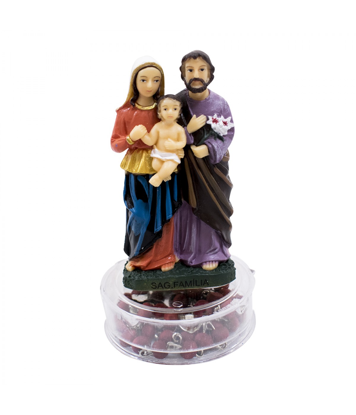 Terço Sagrada Família 10cm - Enfeite Resina