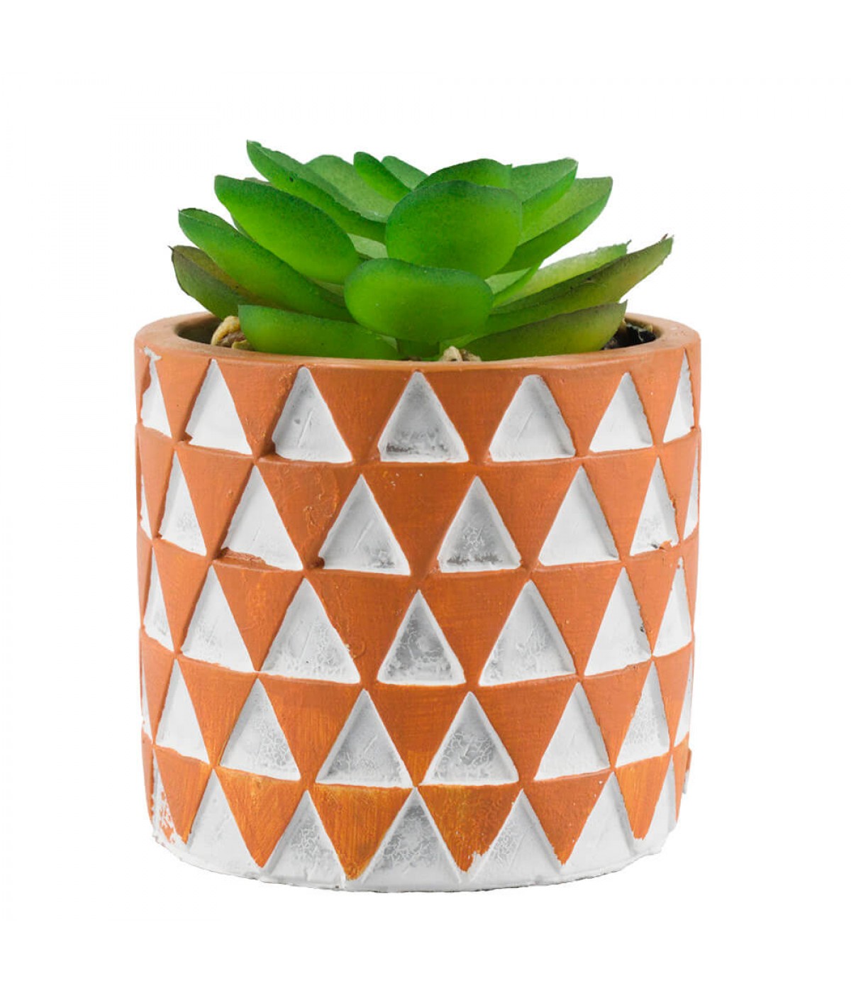 Vaso Barro Cimento Planta Artificial Modelo B 8x6x6cm