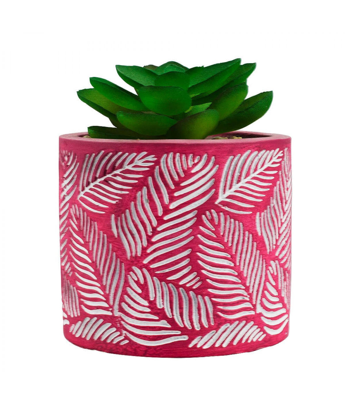 Vaso Cimento Vinho Planta Artificial 9x7x7cm