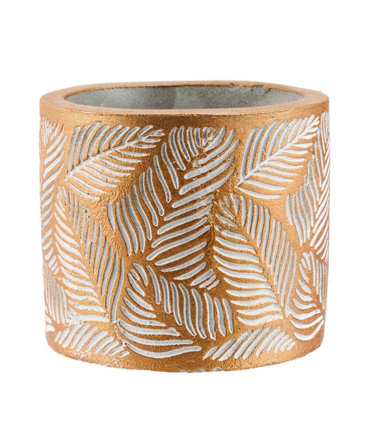 Vaso Cimento Penas Brancas 6.5x7.5x7.5cm