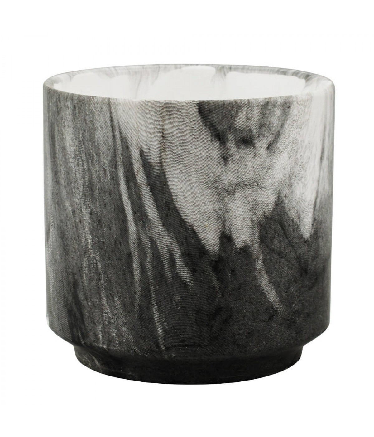 Vaso De Porcelana Preto Estilo Mármore 8x8x8cm